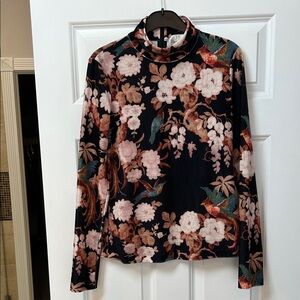 Cara Cara Floral Long Sleeve Top - Black and Pink